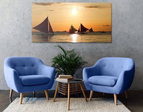 TABLOU APUS DE SOARE DEASUPRA MĂRII - TABLOU NATURĂ ȘI PEISAJE NATURALE - TABLOURI