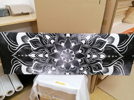 WANDBILD MODERNES MANDALA MIT ORIENTALISCHEM MUSTER IN SCHWARZ-WEISS - SCHWARZ-WEISSE BILDER - BILDER