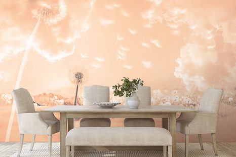 SAMOLEPIACA TAPETA KÚZELNÉ PÚPAVY NA LÚKE PEACH FUZZ - SAMOLEPIACE TAPETY - TAPETY