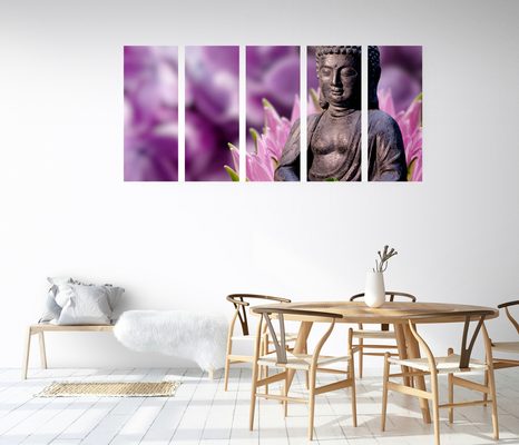 5-DÍLNÝ OBRAZ KLIDNÝ BUDHA - OBRAZY FENG SHUI - OBRAZY