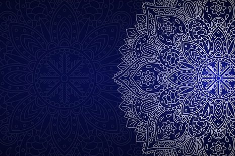 TAPETA TMAVĚ-MODRÁ MANDALA - TAPETY FENG SHUI - TAPETY