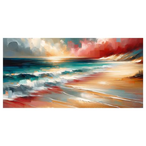 OBRAZ VLN TŘÍŠTÍCÍCH SE O POBŘEŽÍ - OBRAZY MOŘE A PLÁŽ - OBRAZY