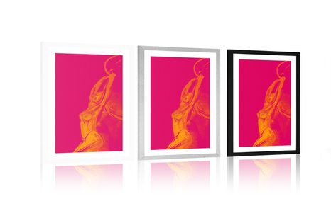 PLAKAT S PASPARTUOM BLISTAVA SILUETA ŽENE - ŽENE - PLAKATI