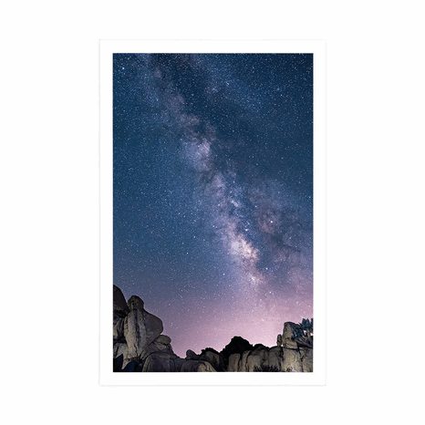 POSTER STARRY SKY ABOVE THE ROCKS - UNIVERSE AND STARS - POSTERS