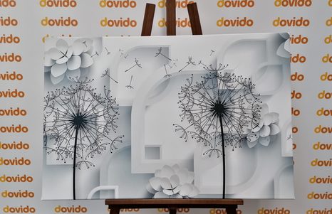 TABLOU MODERN PĂPĂDIE - TABLOURI ALB-NEGRU - TABLOURI