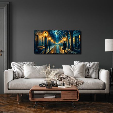 WANDBILD ABENDLICHER STADTSPAZIERGANG - BILDER VON STÄDTEN - BILDER