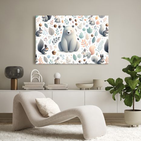 WANDBILD WALDTIERE FÜR KINDER - KINDERBILDER TIERE - BILDER