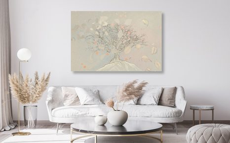 WANDBILD GEMALTER HERBSTBAUM - BILDER BÄUME DES LEBENS - BILDER