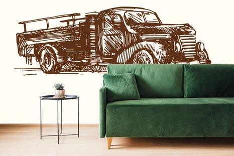 SAMOLEPÍCÍ TAPETA RETRO NÁKLADNÍ AUTOMOBIL - SAMOLEPÍCÍ TAPETY - TAPETY