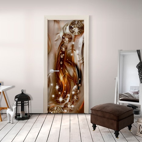 PHOTO WALLPAPER ON THE DOOR WITH AN ABSTRACT MOTIF