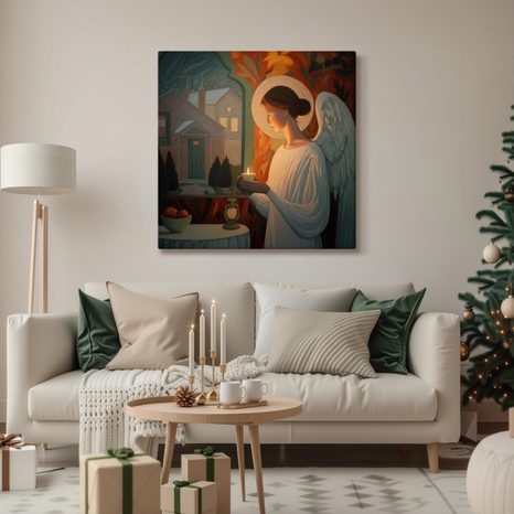OBRAZ ANDĚLA SE SVÍCÍ - VÁNOČNÍ A ZIMNÍ OBRAZY - OBRAZY