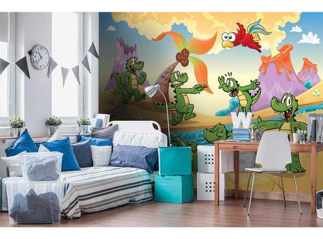 CARTA DA PARATI – COCCODRILLI NELLA TERRA DEI VULCANI - CARTA DA PARATI - 🔥 SVENDITA TOTALE