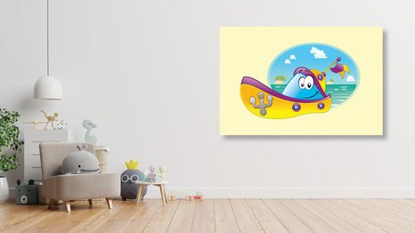 WANDBILD ABENTEUER AUF DEM BOOT - BILDER FÜR KINDER - BILDER