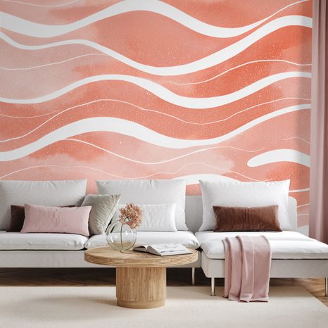 TAPET VALURI PORTOCALII ABSTRACTE - TAPET ABSTRACT - TAPETURI