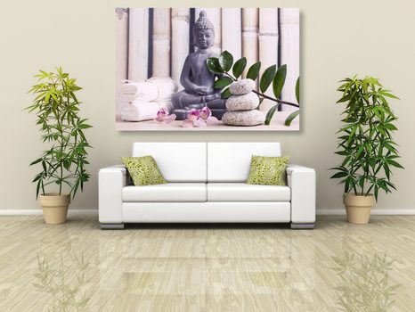 TABLEAU SUR TOILE – BOUDDHA BIEN-ÊTRE - TABLEAUX FENG SHUI - TABLEAUX