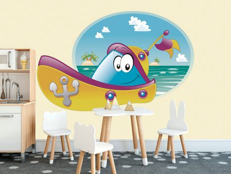 TAPETE ABENTEUER AUF DEM BOOT - KINDERTAPETEN - TAPETEN