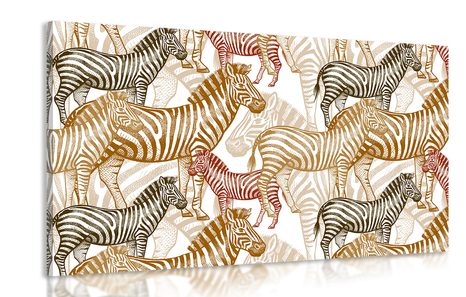 WANDBILD REICH DER ZEBRAS - WANDBILDER ZEBRAS UND GIRAFFEN - BILDER