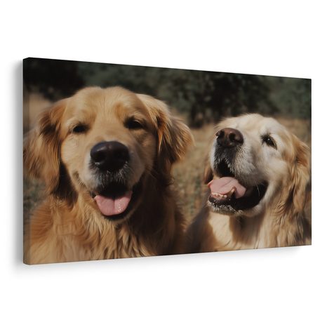 WANDBILD FRÖHLICHE HUNDEGESICHTER - BILDER VON HUNDEN - BILDER