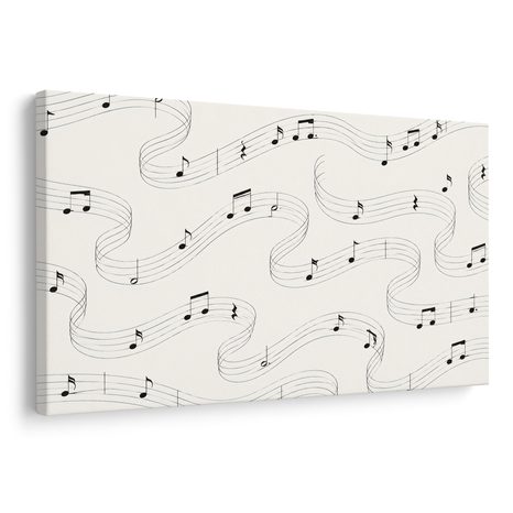 WANDBILD MUSIKALISCHE NOTEN AUF WELLEN - MUSIKBILDER - BILDER