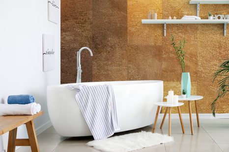 TAPETE GOLDENE WAND - TAPETEN IN ZIEGELSTEIN-, STEIN- UND BETONOPTIK - TAPETEN