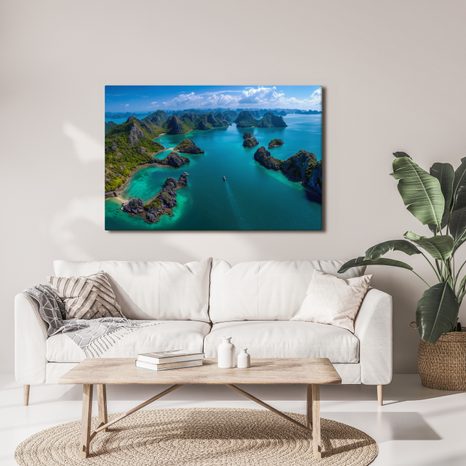 WANDBILD TROPISCHE LAGUNE AUS DER LUFT - BILDER MEER UND STRAND - BILDER