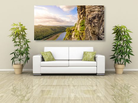 OBRAZ VÝHLED NA ŘEKU LABE - OBRAZY PŘÍRODY A KRAJINY - OBRAZY