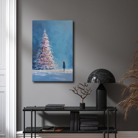 WANDBILD ZAUBERHAFTE NACHT MIT WEIHNACHTSBAUM - WEIHNACHTS- UND WINTERBILDER - BILDER