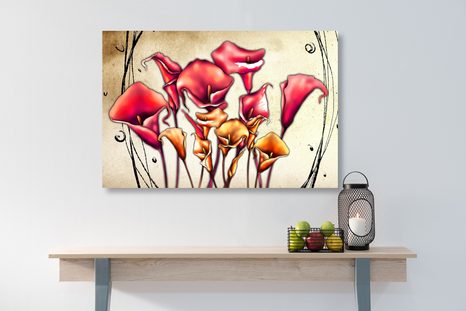 OBRAZ ČERVENÉ KVĚTY KALY - ABSTRAKTNÍ OBRAZY - OBRAZY