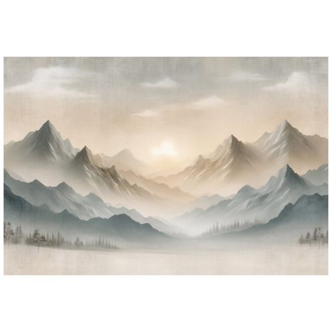 SAMOLEPÍCÍ TAPETA MLŽNÉ HORSKÉ PANORAMA - TAPETY HORY - TAPETY