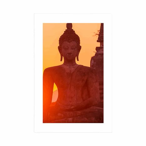 PLAKAT S PASPARTUOM KIP BUDDHE MEĐU KAMENJEM - FENG SHUI - PLAKATI