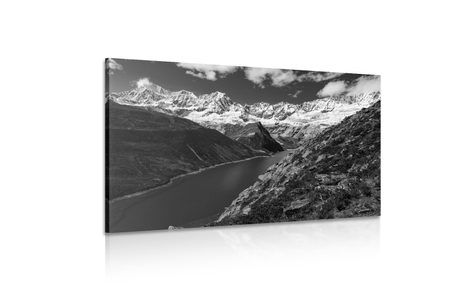 WANDBILD NATIONALPARK PATAGONIEN IN ARGENTINIEN IN SCHWARZ-WEISS - SCHWARZ-WEISSE BILDER - BILDER