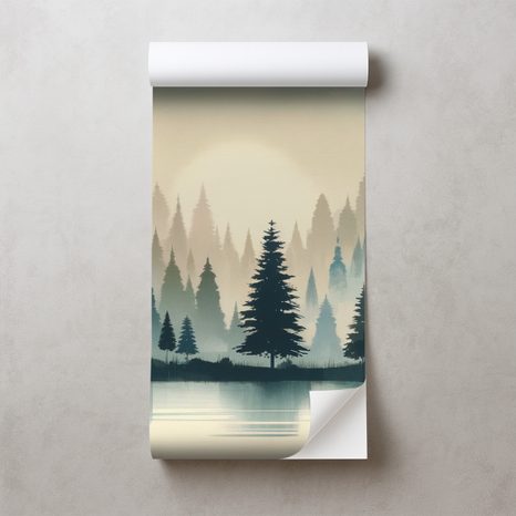SAMOLEPÍCÍ TAPETA ZAMLŽENÝ LESNÍ SOUMRAK - TAPETY LES - TAPETY