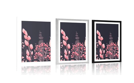 POSTER – VARIAZIONE DI ERBA IN ROSA - FIORI - POSTER