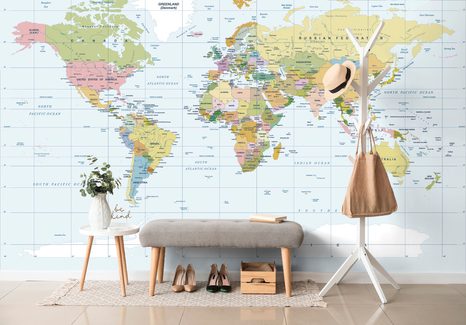 SAMOLEPÍCÍ TAPETA KLASICKÁ MAPA S OKRAJEM - SAMOLEPÍCÍ TAPETY - TAPETY