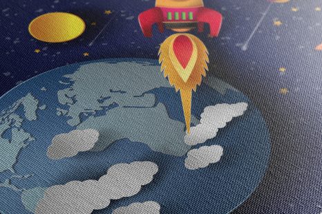 STAMPA SU TELA – VERSO LO SPAZIO - QUADRI PER BAMBINI - STAMPE E QUADRI