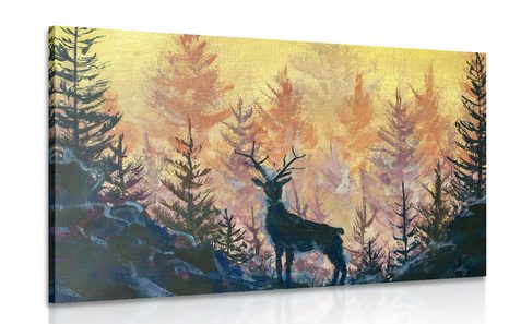 CANVAS PRINT ARTISTIC FOREST PAINTING