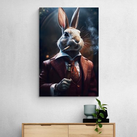 WANDBILD TIERISCHER GANGSTER HASE - WANDBILDER TIERISCHE GANGSTER - BILDER