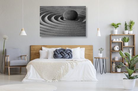 OBRAZ RELAXAČNÝ KAMEŇ V ČIERNOBIELOM PREVEDENÍ - ČIERNOBIELE OBRAZY - OBRAZY