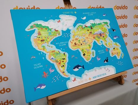 OBRAZ DETSKÁ MAPA SO SLOVENSKÝMI NÁZVAMI - OBRAZY MAPY - OBRAZY