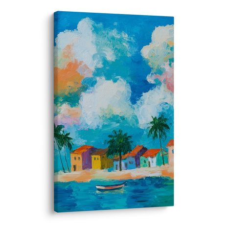 WANDBILD BUNTE HÄUSER AM MEER - BUNTE HÄUSER - BILDER