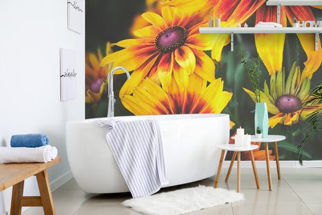 SAMOLEPÍCÍ FOTOTAPETA DVOUBAREVNÉ KVĚTINY - SAMOLEPÍCÍ TAPETY - TAPETY