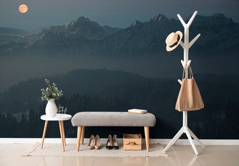 SAMOLEPÍCÍ FOTOTAPETA ÚPLNĚK MĚSÍCE NAD HORAMI - SAMOLEPÍCÍ TAPETY - TAPETY