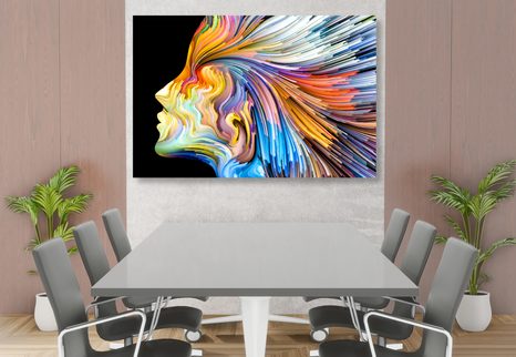 WANDBILD FARBIGES FRAUENPROFIL - ABSTRAKTE BILDER - BILDER