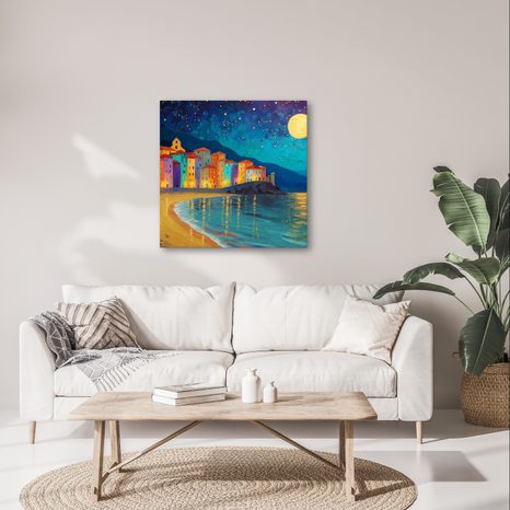 OBRAZ BAREVNÉ DOMY U POBŘEŽÍ - BAREVNÉ DOMY - OBRAZY