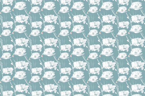 SAMOLEPÍCÍ TAPETA PŮVABNÉ MÁKY S TYRKYSOVÝM POZADÍM - SAMOLEPÍCÍ TAPETY - TAPETY