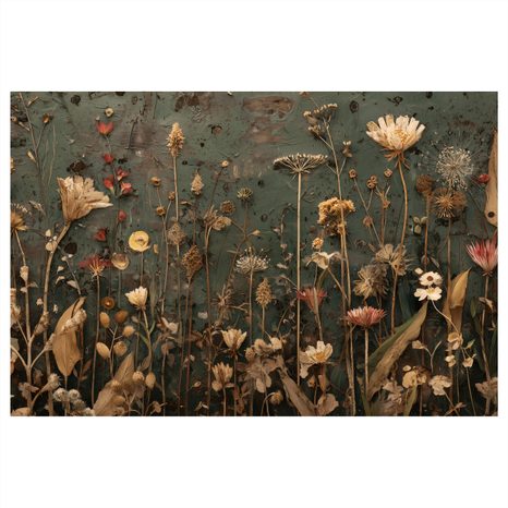 WANDBILD BLÜHENDER GARTEN AUF LEINWAND - BILDER BLUMEN - BILDER
