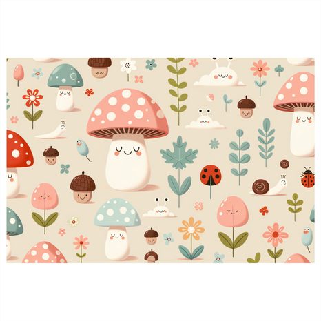 OBRAZ VESELÝ LES S HOUBAMI A ZVÍŘÁTKY - DĚTSKÉ OBRAZY - OBRAZY