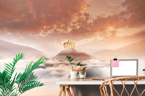 SELBSTKLEBENDE TAPETE MÄRCHENHAFTES KÜRBISHAUS - SELBSTKLEBENDE TAPETEN - TAPETEN