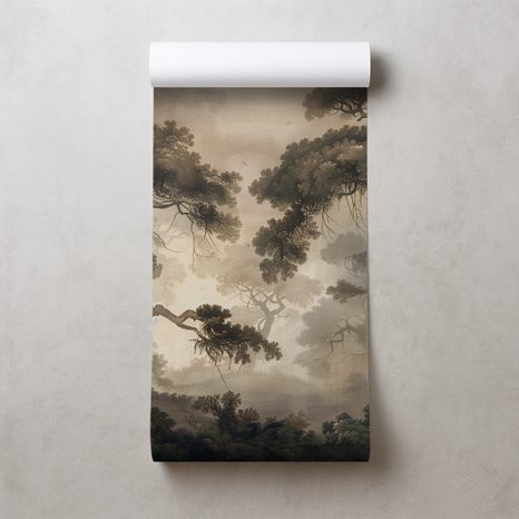 TAPET PĂDURE MISTERIOASĂ ÎN CEAȚĂ - TAPET PĂDURE - TAPETURI