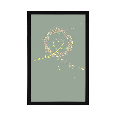 PLAGÁT SRDCE Z LÚČNYCH KVETOV - MOTÍVY Z NAŠEJ DIELNE - PLAGÁTY